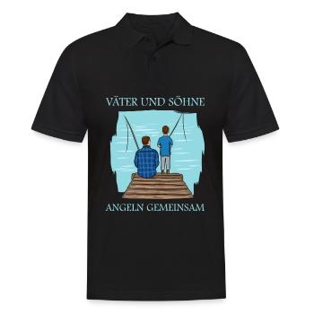 Väter und Söhne Angeln gemeinsam Angler Sprüche - Männer Poloshirt - Schwarz - Vorne - Kai (181cm)