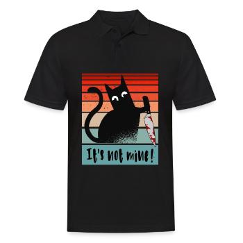 Das ist nicht meins, Unschuldige Katze mit Messer - Männer Poloshirt - Schwarz - Vorne - Kai (181cm)