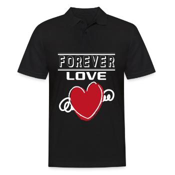 Liebe Forever I Love You Herz Hearts Wahre Liebe - Männer Poloshirt - Schwarz - Vorne - Kai (181cm)
