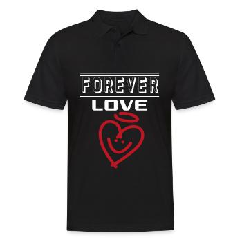 Liebe Forever I Love You Herz Hearts Wahre Liebe - Männer Poloshirt - Schwarz - Vorne - Kai (181cm)