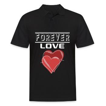 Liebe Forever I Love You Herz Hearts Wahre Liebe - Männer Poloshirt - Schwarz - Vorne - Kai (181cm)