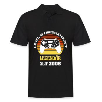 Level 18 Freigeschaltet Legendär Seit 2006 18 Jahr - Männer Poloshirt - Schwarz - Vorne - Kai (181cm)