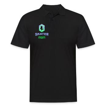 Skater Mom Mama Mutter Skatboard cool Geschenkidee - Männer Poloshirt - Schwarz - Vorne - Kai (181cm)
