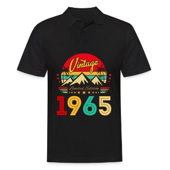 Retro Vintage Limited Edition Born in 1965 - Männer Poloshirt - Schwarz - Vorne - Kai (181cm)