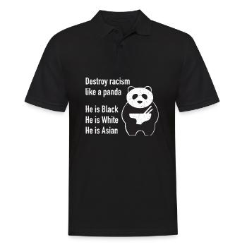 Panda Bear Anti Racism Gift For Solidarity - Men's Polo Shirt - black - Front - Kai (181cm)