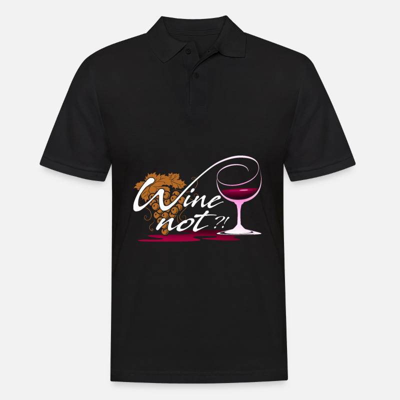 Wine not - Männer Poloshirt - Schwarz