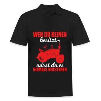 Steyr Oldtimer Traktoren wenn du keinen Besitzt - Männer Poloshirt - Schwarz - Vorne - Kai (181cm)