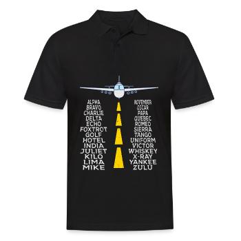 Pilot & Flugzeug phonetisches Alphabet Geschenk - Männer Poloshirt - Schwarz - Vorne - Kai (181cm)