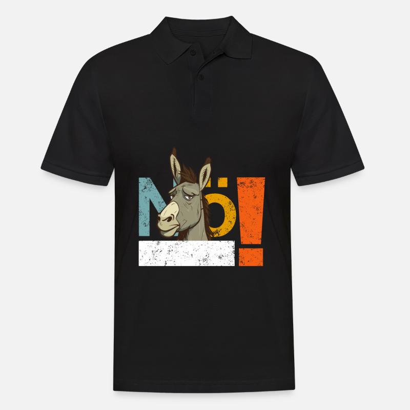 Esel Statement Lustig NÖ! - Männer Poloshirt - Schwarz
