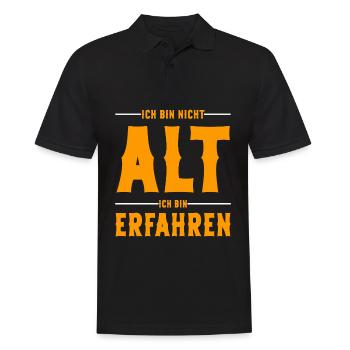 Ich bin nicht Alt ich bin Erfahren Alter Sprüche - Männer Poloshirt - Schwarz - Vorne - Kai (181cm)