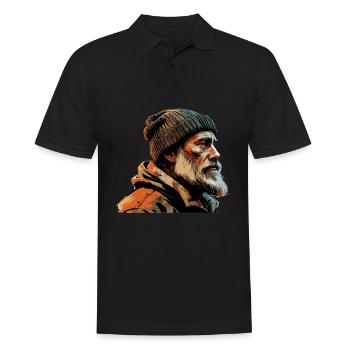 Vieil homme Capitaine Hambourg St Pauli Ouvrier portuaire - Polo Homme - noir - Devant - Kai (181cm)
