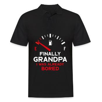 FINALLY GRANDPA ENDLICH OPA - Männer Poloshirt - Schwarz - Vorne - Kai (181cm)