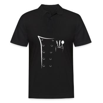 Lustiges Koch Geschenk - Chefkoch - Männer Poloshirt - Schwarz - Vorne - Kai (181cm)