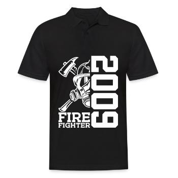 17E ANNIVERSAIRE BRIGADE DES POMPIERS EN 2009 - Polo Homme - noir - Devant - Kai (181cm)