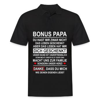 Herren Bonus Papa Leben besser Stiefvater Geschenk - Männer Poloshirt - Schwarz - Vorne - Kai (181cm)