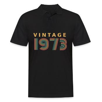 Jahrgang 1973 - Männer Poloshirt - Schwarz - Vorne - Kai (181cm)
