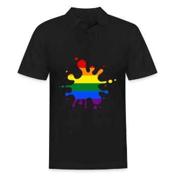 LGBT Regenbogen - Männer Poloshirt - Schwarz - Vorne - Kai (181cm)