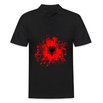 Albanie drapeau musique - Polo Homme - noir - Devant - Kai (181cm)