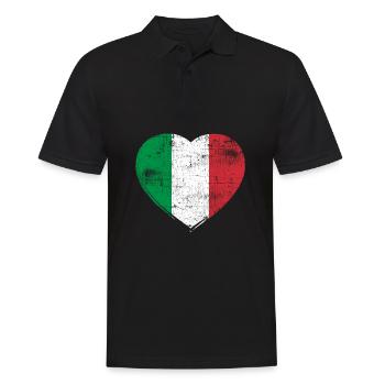 Italy heart - Men's Polo Shirt - black - Front - Kai (181cm)