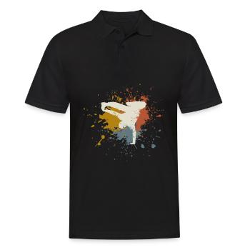 Breakdance retro - Männer Poloshirt - Schwarz - Vorne - Kai (181cm)