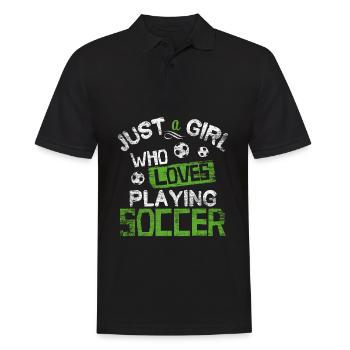 Fußball Mädchen - Männer Poloshirt - Schwarz - Vorne - Kai (181cm)