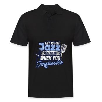 Jazz - Männer Poloshirt - Schwarz - Vorne - Kai (181cm)