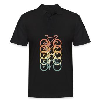 Bicycle retro racing bike - Men's Polo Shirt - black - Front - Kai (181cm)