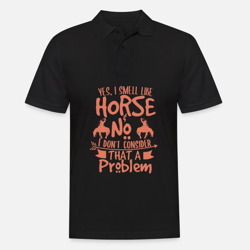 Pferd - Männer Poloshirt - Schwarz