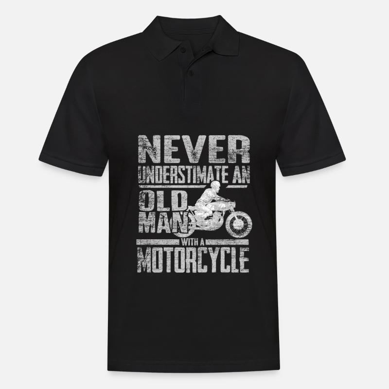 Biker Opa - Männer Poloshirt - Schwarz