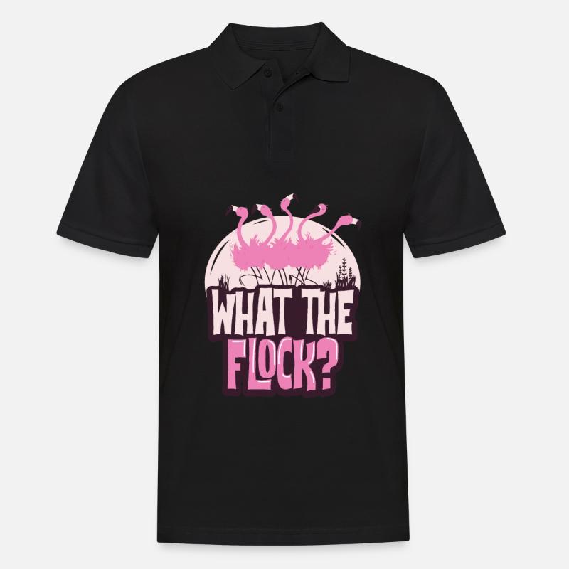 Flamingo - Männer Poloshirt - Schwarz