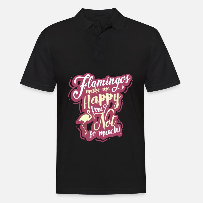 Flamingo - Männer Poloshirt - Schwarz