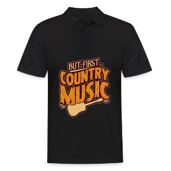 Guitare country - Polo Homme - noir - Devant - Kai (181cm)