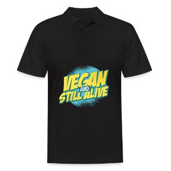 Vegan Veganer - Männer Poloshirt - Schwarz - Vorne - Kai (181cm)