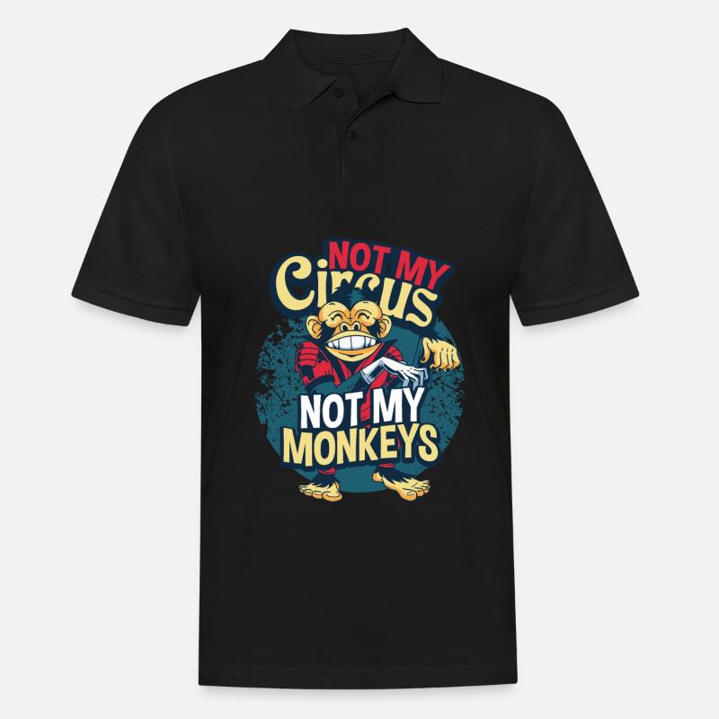 Affe - Männer Poloshirt - Schwarz