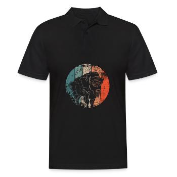 Buffle de bison - Polo Homme - noir - Devant - Kai (181cm)