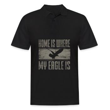 Adler - Männer Poloshirt - Schwarz - Vorne - Kai (181cm)