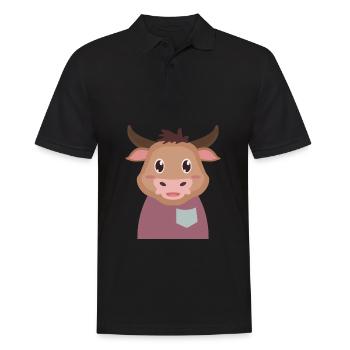 Taureau vache - Polo Homme - noir - Devant - Kai (181cm)