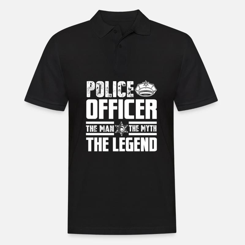 Polizist Polizei - Männer Poloshirt - Schwarz