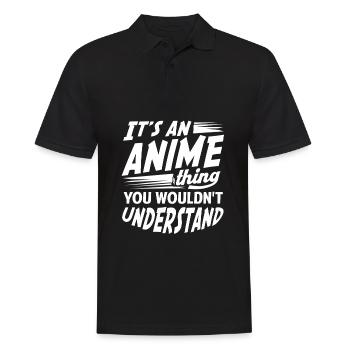 Anime - Männer Poloshirt - Schwarz - Vorne - Kai (181cm)