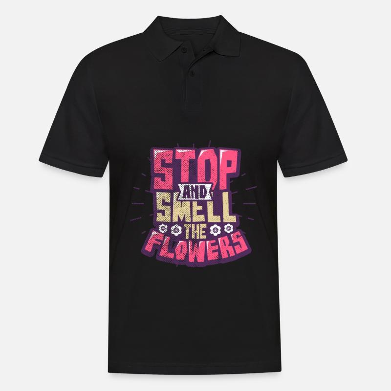 Blumen - Männer Poloshirt - Schwarz