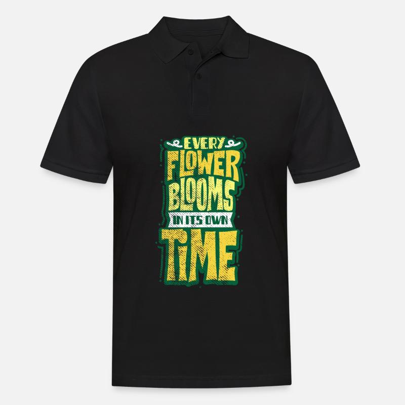 Blumen Spruch - Männer Poloshirt - Schwarz