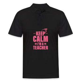 Lehrer - Männer Poloshirt - Schwarz - Vorne - Kai (181cm)