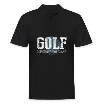golf - Men's Polo Shirt - black - Front - Kai (181cm)