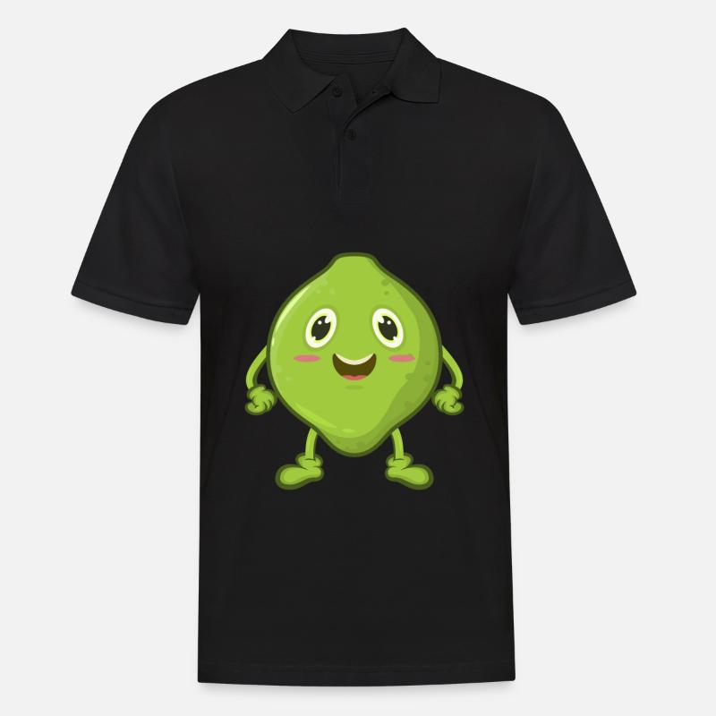 Limette Comic - Männer Poloshirt - Schwarz