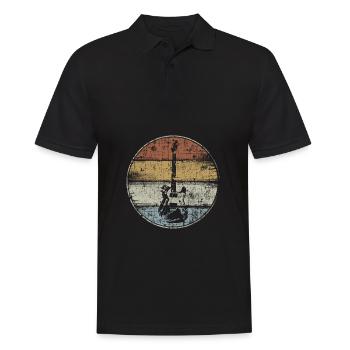 Guitare électrique guitariste vintage - Polo Homme - noir - Devant - Kai (181cm)