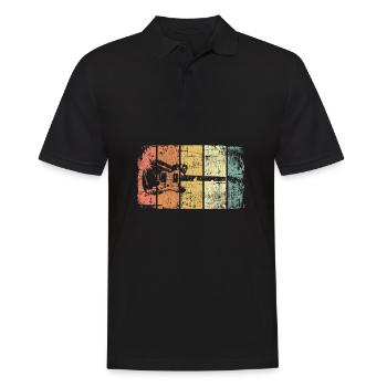 Guitare électrique guitariste vintage - Polo Homme - noir - Devant - Kai (181cm)