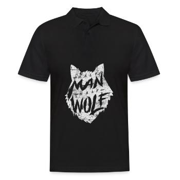 wolf - Men's Polo Shirt - black - Front - Kai (181cm)