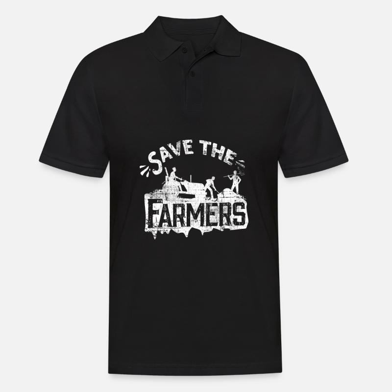 Bauer Landwirt Protest - Männer Poloshirt - Schwarz