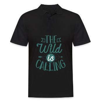 Nature Sauvage Randonnée En Plein Air Camping - Polo Homme - noir - Devant - Kai (181cm)