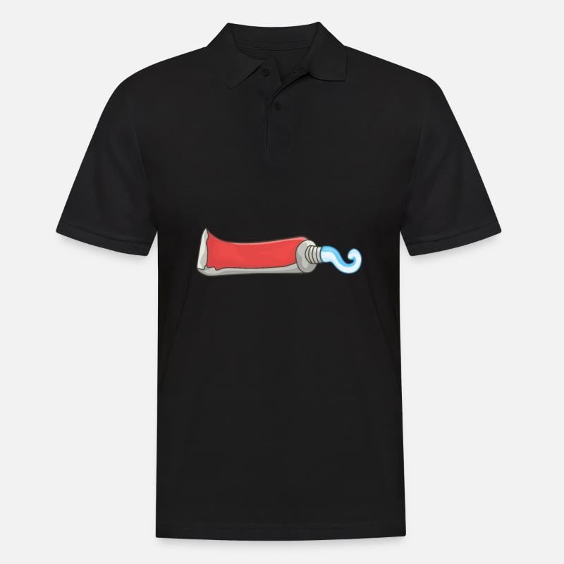 Zahnpasta - Männer Poloshirt - Schwarz